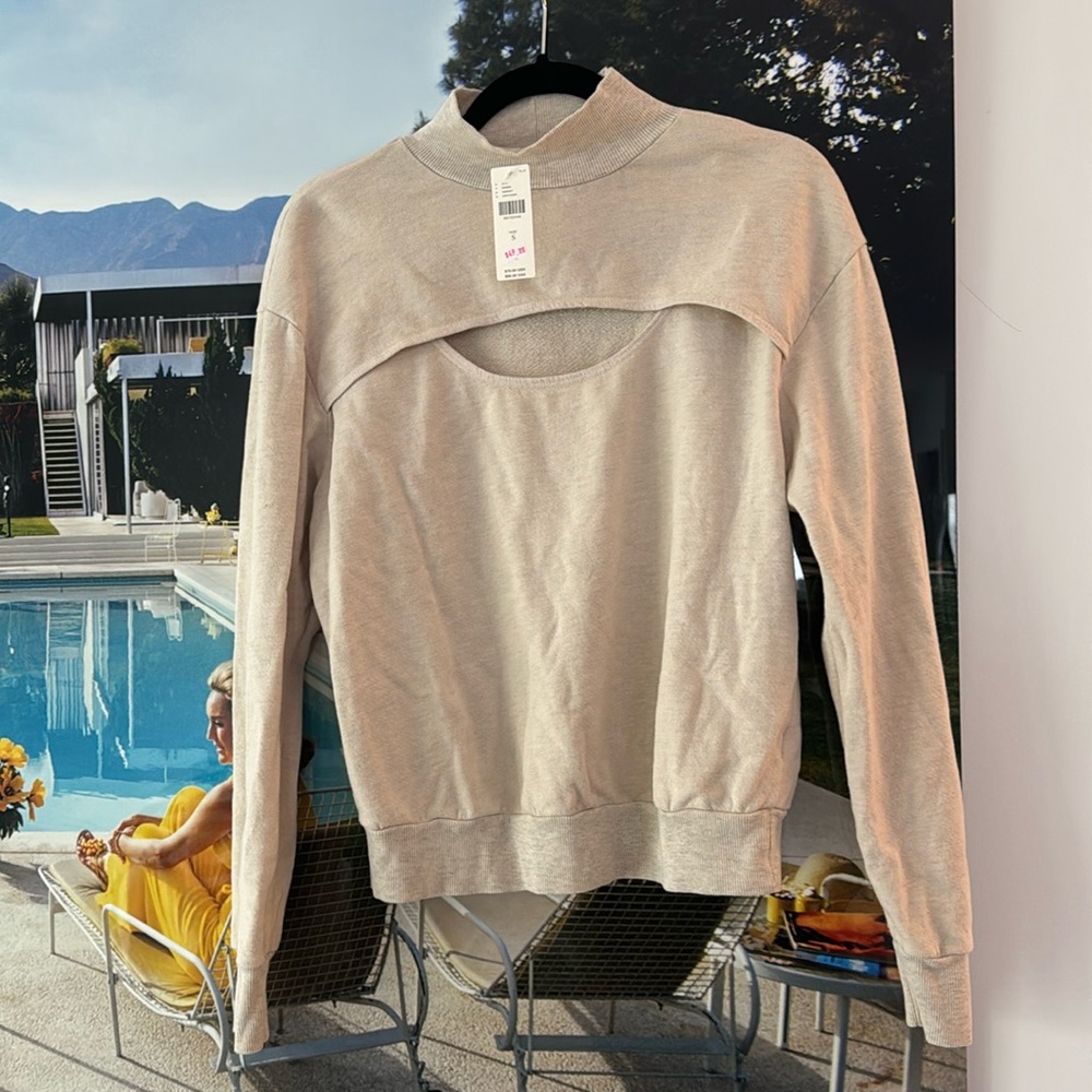 Brand NWT T.La Anthropologie Cutout Top/Sweatshirt